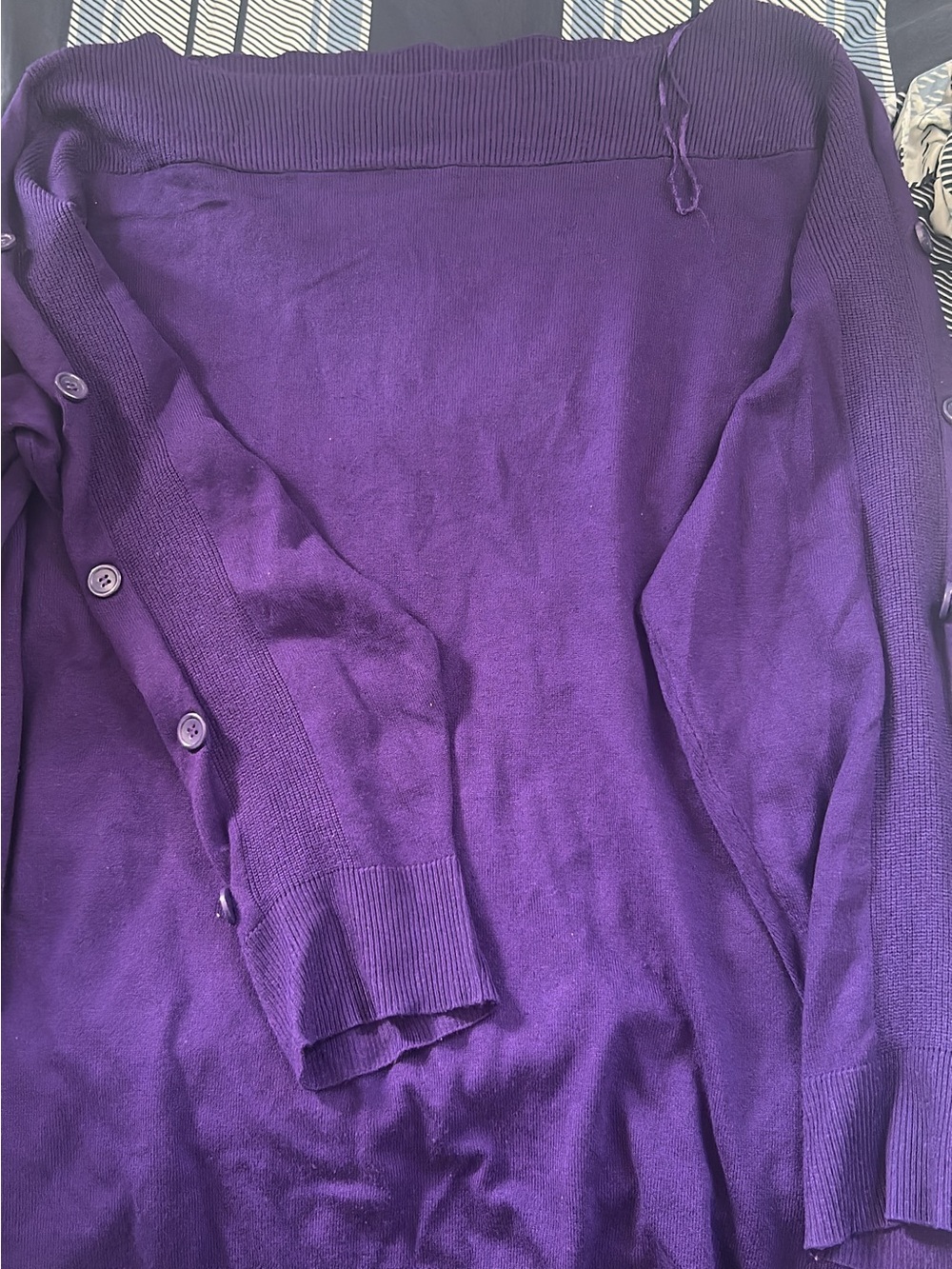 Purple Women's Button-Sleeve Sweater
